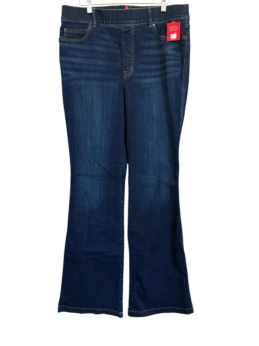 SPANX NWT Flare Jeans Tall Women’s Size XL Dark Wash Pull-On Stretch Denim
